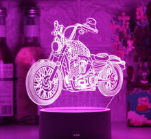 Lade das Bild in den Galerie-Viewer, Nacht Licht mit Motorrad Chopper Harley Motiv kaufen