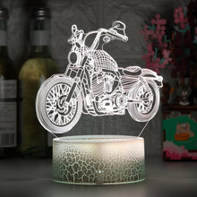 Lade das Bild in den Galerie-Viewer, Nacht Licht mit Motorrad Chopper Harley Motiv kaufen