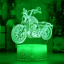 Lade das Bild in den Galerie-Viewer, Nacht Licht mit Motorrad Chopper Harley Motiv kaufen