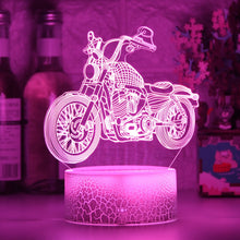 Lade das Bild in den Galerie-Viewer, Nacht Licht mit Motorrad Chopper Harley Motiv kaufen