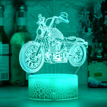 Lade das Bild in den Galerie-Viewer, Nacht Licht mit Motorrad Chopper Harley Motiv kaufen