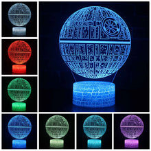 Lade das Bild in den Galerie-Viewer, 3D Todesstern Lampe aus Star Wars - Mit Farbwechsel (7 Farben) kaufen