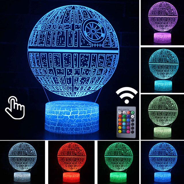 3D Todesstern Lampe aus Star Wars - Mit Farbwechsel (7 Farben) kaufen