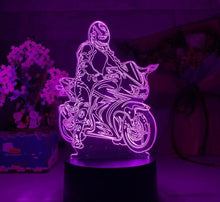 Lade das Bild in den Galerie-Viewer, Nacht- oder Dekolampe mit Motorrad Rennfahrer Motiv kaufen