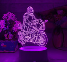 Lade das Bild in den Galerie-Viewer, Nacht- oder Dekolampe mit Motorrad Rennfahrer Motiv kaufen