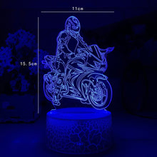Lade das Bild in den Galerie-Viewer, Nacht- oder Dekolampe mit Motorrad Rennfahrer Motiv kaufen