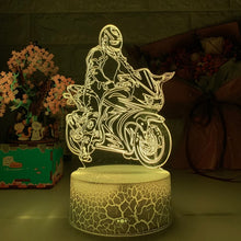 Lade das Bild in den Galerie-Viewer, Nacht- oder Dekolampe mit Motorrad Rennfahrer Motiv kaufen