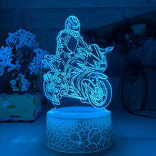 Lade das Bild in den Galerie-Viewer, Nacht- oder Dekolampe mit Motorrad Rennfahrer Motiv kaufen