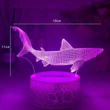 Lade das Bild in den Galerie-Viewer, Nachtlicht mit 3D Illusion und Hai Motiv kaufen