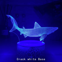 Lade das Bild in den Galerie-Viewer, Nachtlicht mit 3D Illusion und Hai Motiv kaufen
