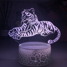 Lade das Bild in den Galerie-Viewer, Nacht Lampe mit Tiger Motiv und Farbwechsel kaufen