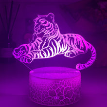Lade das Bild in den Galerie-Viewer, Nacht Lampe mit Tiger Motiv und Farbwechsel kaufen