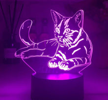 Lade das Bild in den Galerie-Viewer, Nacht Licht / Deko Lampe mit Katzen Motiv kaufen