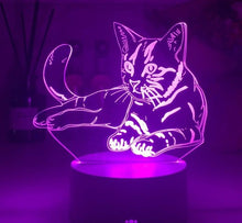 Lade das Bild in den Galerie-Viewer, Nacht Licht / Deko Lampe mit Katzen Motiv kaufen
