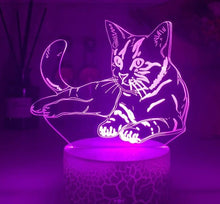 Lade das Bild in den Galerie-Viewer, Nacht Licht / Deko Lampe mit Katzen Motiv kaufen