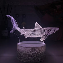 Lade das Bild in den Galerie-Viewer, Nachtlicht mit 3D Illusion und Hai Motiv kaufen