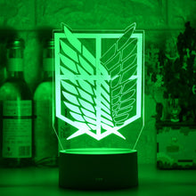 Lade das Bild in den Galerie-Viewer, Attack on Titan Nacht Lampe mit Farbwechsel Effekt und 3D LED kaufen