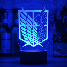 Lade das Bild in den Galerie-Viewer, Attack on Titan Nacht Lampe mit Farbwechsel Effekt und 3D LED kaufen