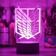 Lade das Bild in den Galerie-Viewer, Attack on Titan Nacht Lampe mit Farbwechsel Effekt und 3D LED kaufen