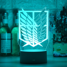 Lade das Bild in den Galerie-Viewer, Attack on Titan Nacht Lampe mit Farbwechsel Effekt und 3D LED kaufen