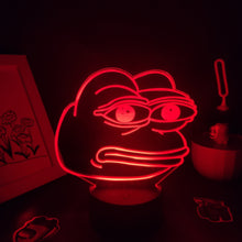 Lade das Bild in den Galerie-Viewer, Sad Frog Pepe Feels Bad Meme Lampe Nachtlicht Farbwechsel und 3D Effekt kaufen