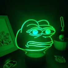Lade das Bild in den Galerie-Viewer, Sad Frog Pepe Feels Bad Meme Lampe Nachtlicht Farbwechsel und 3D Effekt kaufen
