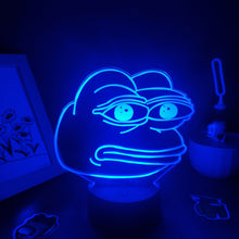Lade das Bild in den Galerie-Viewer, Sad Frog Pepe Feels Bad Meme Lampe Nachtlicht Farbwechsel und 3D Effekt kaufen