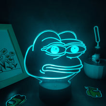 Lade das Bild in den Galerie-Viewer, Sad Frog Pepe Feels Bad Meme Lampe Nachtlicht Farbwechsel und 3D Effekt kaufen