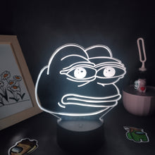 Lade das Bild in den Galerie-Viewer, Sad Frog Pepe Feels Bad Meme Lampe Nachtlicht Farbwechsel und 3D Effekt kaufen