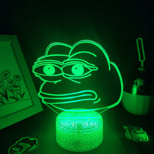 Lade das Bild in den Galerie-Viewer, Sad Frog Pepe Feels Bad Meme Lampe Nachtlicht Farbwechsel und 3D Effekt kaufen