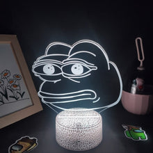 Lade das Bild in den Galerie-Viewer, Sad Frog Pepe Feels Bad Meme Lampe Nachtlicht Farbwechsel und 3D Effekt kaufen