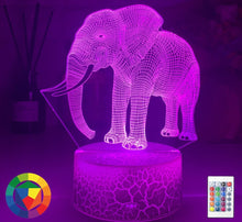 Lade das Bild in den Galerie-Viewer, Nacht Lampe mit Elefanten Motiv und Farbwechsel Nachtlicht kaufen