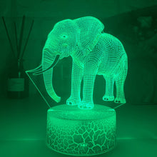Lade das Bild in den Galerie-Viewer, Nacht Lampe mit Elefanten Motiv und Farbwechsel Nachtlicht kaufen
