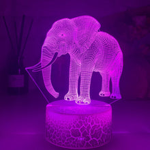 Lade das Bild in den Galerie-Viewer, Nacht Lampe mit Elefanten Motiv und Farbwechsel Nachtlicht kaufen