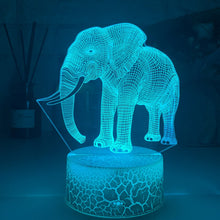Lade das Bild in den Galerie-Viewer, Nacht Lampe mit Elefanten Motiv und Farbwechsel Nachtlicht kaufen