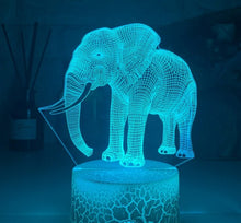 Lade das Bild in den Galerie-Viewer, Nacht Lampe mit Elefanten Motiv und Farbwechsel Nachtlicht kaufen