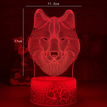 Lade das Bild in den Galerie-Viewer, Deko Lampe Nachtlicht mit Wolf Motiv - Leuchtet in verschiedenen Farben kaufen