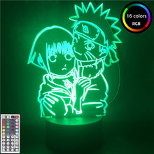 Lade das Bild in den Galerie-Viewer, Anime Naruto Figuras Uzumaki Naruto Hinata 3D LED Nachtlicht Lampe kaufen