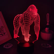 Lade das Bild in den Galerie-Viewer, Gorilla King Kong Lampe Nachtlicht Farbwechsel und 3D Effekt kaufen