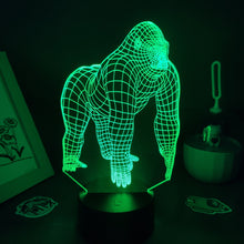 Lade das Bild in den Galerie-Viewer, Gorilla King Kong Lampe Nachtlicht Farbwechsel und 3D Effekt kaufen