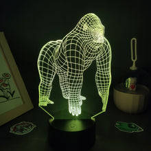 Lade das Bild in den Galerie-Viewer, Gorilla King Kong Lampe Nachtlicht Farbwechsel und 3D Effekt kaufen