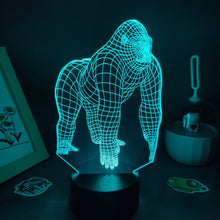 Lade das Bild in den Galerie-Viewer, Gorilla King Kong Lampe Nachtlicht Farbwechsel und 3D Effekt kaufen