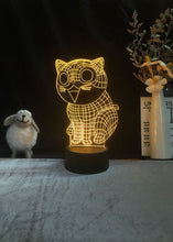 Lade das Bild in den Galerie-Viewer, Lustige Katzen Nacht Lampe mit LED 3D Effekt kaufen