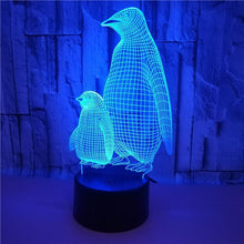 Lade das Bild in den Galerie-Viewer, Nacht Lampe mit Pinguin Motiv und Farbwechsel kaufen