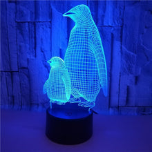 Lade das Bild in den Galerie-Viewer, Nacht Lampe mit Pinguin Motiv und Farbwechsel kaufen