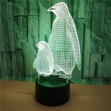 Lade das Bild in den Galerie-Viewer, Nacht Lampe mit Pinguin Motiv und Farbwechsel kaufen