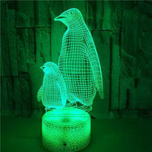 Lade das Bild in den Galerie-Viewer, Nacht Lampe mit Pinguin Motiv und Farbwechsel kaufen