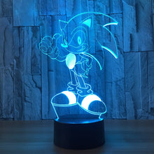 Lade das Bild in den Galerie-Viewer, Sonic Nacht Lampe Licht mit Farbwechsel und 3D Effekt kaufen