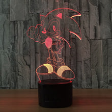 Lade das Bild in den Galerie-Viewer, Sonic Nacht Lampe Licht mit Farbwechsel und 3D Effekt kaufen