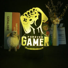 Lade das Bild in den Galerie-Viewer, Nacht oder Deko Lampe mit Forever Gamer und Joypad Motiv kaufen